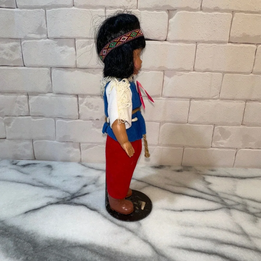 Vintage 1970 Apache Souvenir Doll Native American Style with Stand Collectible